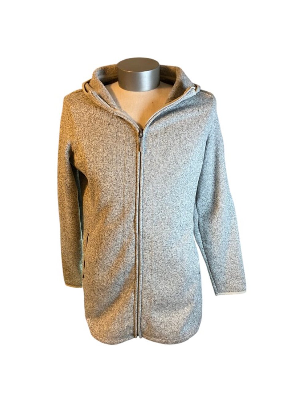 L.L.Bean Women’s Sweater Fleece Hooded Full Zip Jacket Gray XL Reg